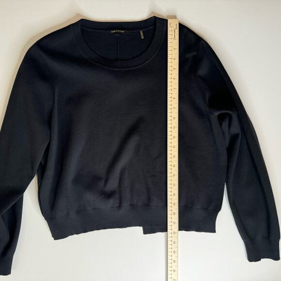 Kobi Halperin Womens Open Back Side Slits Black Crewneck Sweater Sz XL | Neutral - Picture 15 of 16